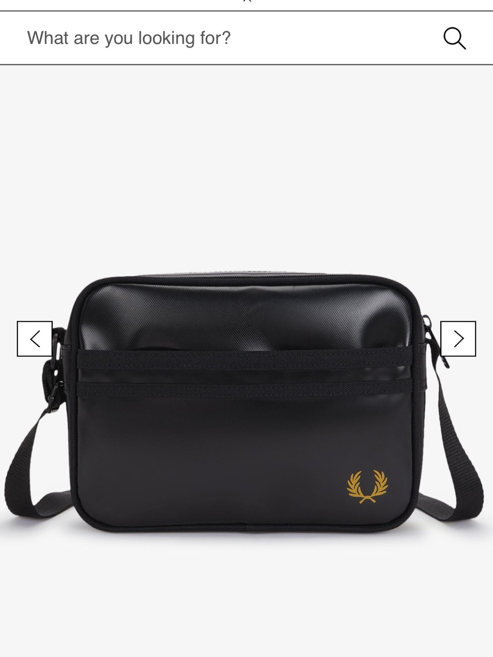 Fred Perry Black Crossbody Bag with Gold Laurel Logo